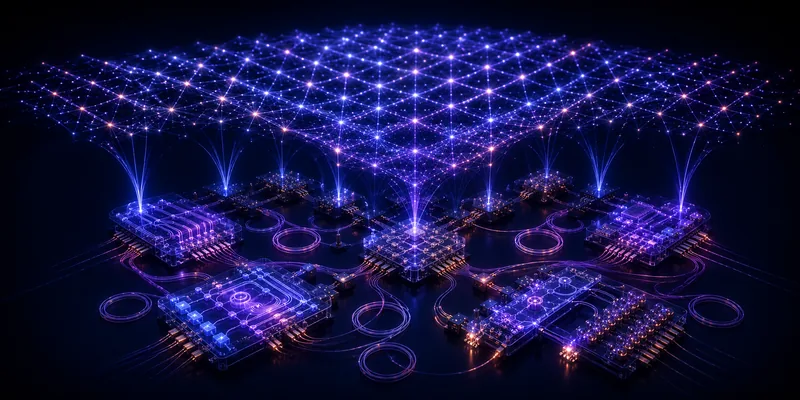 Networked photonic quantum chips linked by optical fiber